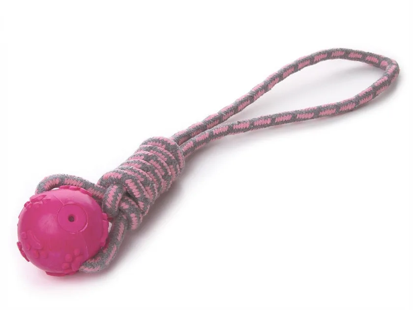 Jucărie Sfoară Bumbac cu Mâner și Minge 42 cm