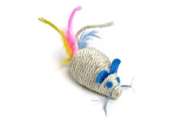 Jucărie Sisal Șoricel cu Biluțe 10 cm